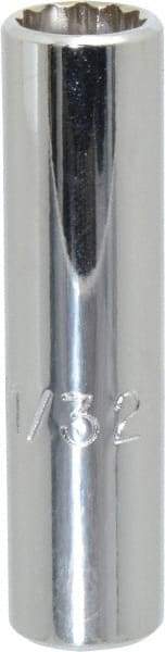 Proto - 11/32", 1/4" Drive, Deep Hand Socket - 12 Points, 2" OAL, Chrome Finish - A1 Tooling