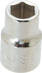 Proto - 3/8", 3/8" Drive, Standard Hand Socket - 6 Points, 1-3/32" OAL, Chrome Finish - A1 Tooling