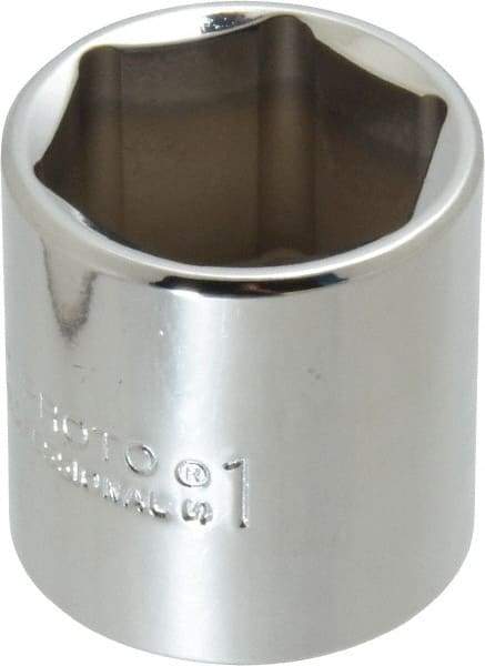 Proto - 1", 3/8" Drive, Standard Hand Socket - 6 Points, 1-3/8" OAL, Chrome Finish - A1 Tooling