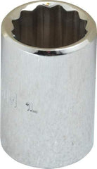 Proto - 3/8" Drive, Standard Hand Socket - 12 Points, 1-1/8" OAL, Chrome Finish - A1 Tooling