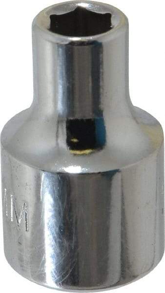 Proto - 3/8" Drive, Standard Hand Socket - 6 Points, 1-3/32" OAL, Chrome Finish - A1 Tooling