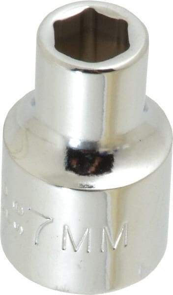 Proto - 3/8" Drive, Standard Hand Socket - 6 Points, 1-3/32" OAL, Chrome Finish - A1 Tooling