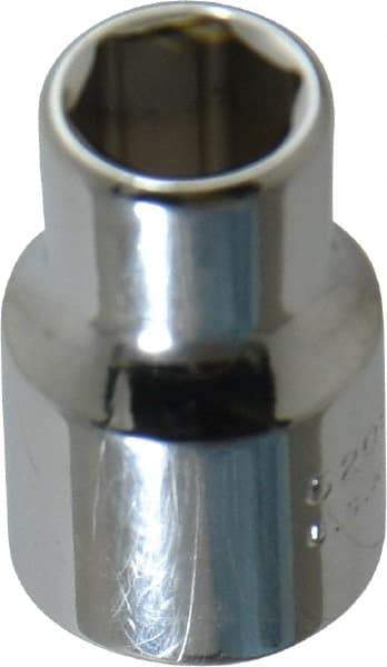 Proto - 3/8" Drive, Standard Hand Socket - 6 Points, 1-3/32" OAL, Chrome Vanadium, Chrome Finish - A1 Tooling