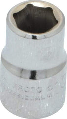 Proto - 3/8" Drive, Standard Hand Socket - 6 Points, 1-3/32" OAL, Chrome Finish - A1 Tooling