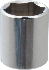 Proto - 3/8" Drive, Standard Hand Socket - 6 Points, 1-3/16" OAL, Chrome Vanadium, Chrome Finish - A1 Tooling