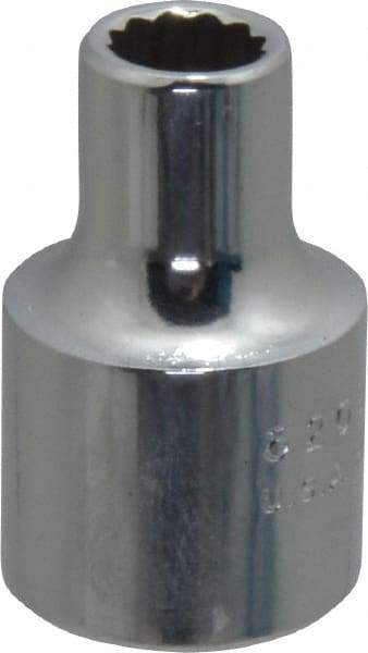 Proto - 1/4", 3/8" Drive, Standard Hand Socket - 12 Points, 1-3/32" OAL, Chrome Finish - A1 Tooling