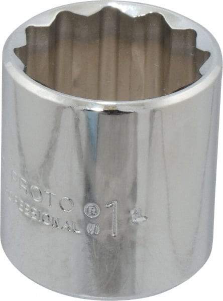 Proto - 1", 3/8" Drive, Standard Hand Socket - 12 Points, 1-3/8" OAL, Chrome Finish - A1 Tooling