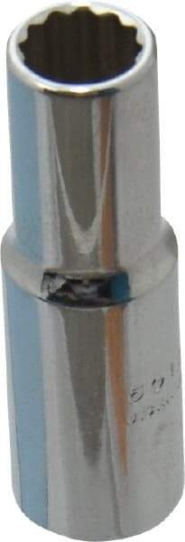 Proto - 3/8", 3/8" Drive, Deep Hand Socket - 12 Points, 2-1/8" OAL, Steel, Full Polish Finish - A1 Tooling