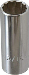 Proto - 13/16", 3/8" Drive, Deep Hand Socket - 12 Points, 2-3/4" OAL, Chrome Finish - A1 Tooling