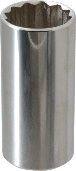 Proto - 1", 3/8" Drive, Deep Hand Socket - 12 Points, 2-3/4" OAL, Chrome Finish - A1 Tooling