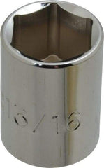 Proto - 13/16", 1/2" Drive, Standard Hand Socket - 6 Points, 1-1/2" OAL, Chrome Finish - A1 Tooling