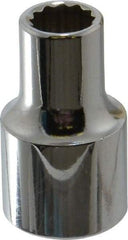 Proto - 3/8", 1/2" Drive, Standard Hand Socket - 12 Points, 1-31/64" OAL, Chrome Finish - A1 Tooling