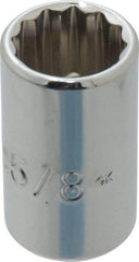 Proto - 5/8", 1/2" Drive, Standard Hand Socket - 12 Points, 1-1/2" OAL, Chrome Finish - A1 Tooling