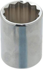 Proto - 7/8", 1/2" Drive, Standard Hand Socket - 12 Points, 1-9/16" OAL, Chrome Finish - A1 Tooling