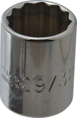 Proto - 29/32", 1/2" Drive, Standard Hand Socket - 12 Points, 1-9/16" OAL, Chrome Finish - A1 Tooling