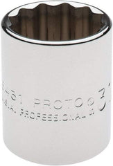 Proto - 31/32", 1/2" Drive, Standard Hand Socket - 12 Points, 1-9/16" OAL, Chrome Finish - A1 Tooling