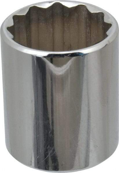 Proto - 1", 1/2" Drive, Standard Hand Socket - 12 Points, 1-9/16" OAL, Chrome Finish - A1 Tooling