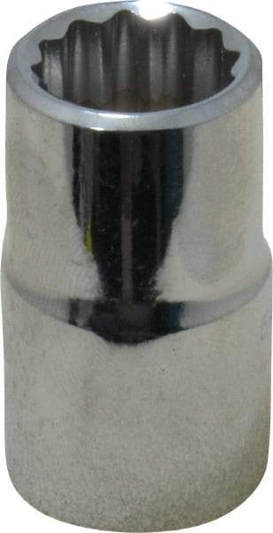 Proto - 1/2" Drive, Standard Hand Socket - 12 Points, 1-1/2" OAL, Chrome Finish - A1 Tooling