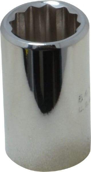 Proto - 1/2" Drive, Standard Hand Socket - 12 Points, 1-1/2" OAL, Chrome Finish - A1 Tooling