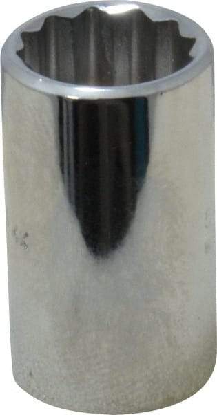 Proto - 1/2" Drive, Standard Hand Socket - 12 Points, 1-1/2" OAL, Chrome Vanadium, Chrome Finish - A1 Tooling