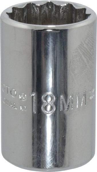 Proto - 1/2" Drive, Standard Hand Socket - 12 Points, 1-1/2" OAL, Chrome Finish - A1 Tooling