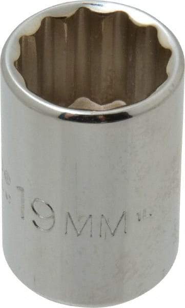 Proto - 1/2" Drive, Standard Hand Socket - 12 Points, 1-1/2" OAL, Chrome Finish - A1 Tooling