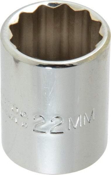 Proto - 1/2" Drive, Standard Hand Socket - 12 Points, 1-17/32" OAL, Chrome Finish - A1 Tooling