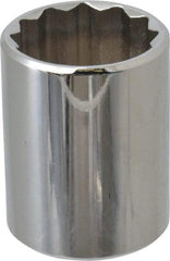 Proto - 1/2" Drive, Standard Hand Socket - 12 Points, 1-17/32" OAL, Chrome Finish - A1 Tooling