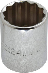 Proto - 1/2" Drive, Standard Hand Socket - 12 Points, 1-17/32" OAL, Chrome Vanadium, Chrome Finish - A1 Tooling