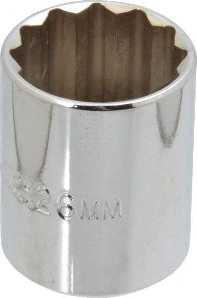 Proto - 1/2" Drive, Standard Hand Socket - 12 Points, 1-17/32" OAL, Chrome Finish - A1 Tooling