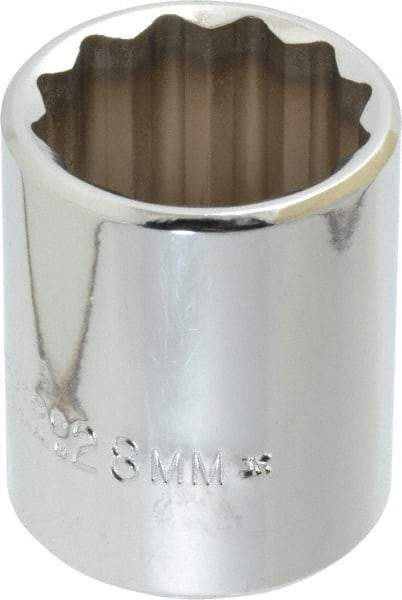 Proto - 1/2" Drive, Standard Hand Socket - 12 Points, 1-25/32" OAL, Chrome Finish - A1 Tooling