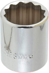 Proto - 1/2" Drive, Standard Hand Socket - 12 Points, 1-25/32" OAL, Chrome Finish - A1 Tooling