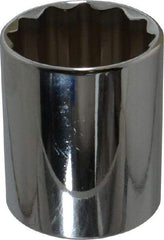 Proto - 1/2" Drive, Standard Hand Socket - 12 Points, 1-25/32" OAL, Chrome Finish - A1 Tooling