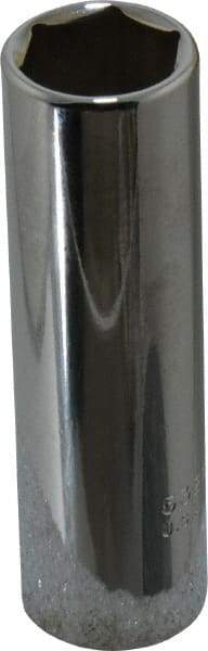 Proto - 11/16", 1/2" Drive, Deep Hand Socket - 6 Points, 3-1/4" OAL, Chrome Finish - A1 Tooling