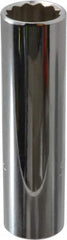 Proto - 1/2" Drive, Deep Hand Socket - 12 Points, 3-1/4" OAL, Chrome Finish - A1 Tooling