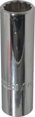 Proto - 1/2" Drive, Deep Hand Socket - 12 Points, 3-1/4" OAL, Chrome Finish - A1 Tooling