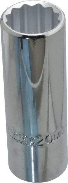 Proto - 1/2" Drive, Deep Hand Socket - 12 Points, 3-1/4" OAL, Chrome Finish - A1 Tooling