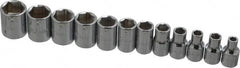 Proto - 12 Piece 1/4" Drive Socket Set - 6 Points, 4mm to 14mm Range, Metric Measurement Standard - A1 Tooling