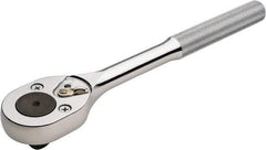 Proto - 1/2" Drive Pear Head Ratchet - Chrome Finish, 10" OAL, 24 Gear Teeth, Standard Knurled Handle, Standard Head - A1 Tooling