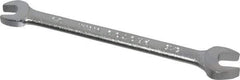 Proto - 1/4" x 5/16" Standard Open End Wrench - 4-1/2" OAL, Double End, Satin Finish, 15° Head Angle - A1 Tooling