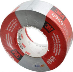 3M - 2" x 55m Silver Duct Tape - 10.7 mil, Rubber Adhesive, Polyethylene Film Backing, 32 Lb/ln Tensile Strength, 200°F Max, Series 6969 - A1 Tooling