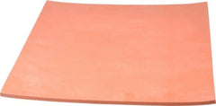 Made in USA - 12" Long, 12" Wide, 1/4" Thick, Silicone Rubber Foam Sheet - 45 to 55 Durometer, Orange-Red, -60 to 600°F, 650 psi Tensile Strength, Plain Backing, Stock Length - A1 Tooling