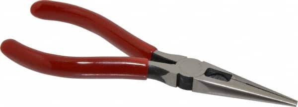 Proto - 6-5/8" OAL, 1-7/8" Jaw Length x 11/16" Jaw Width, Long Nose Side Cutting Chain Nose Pliers - Serrated Jaw, Standard Head, Plastisol Handles - A1 Tooling