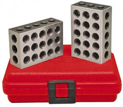 SPI - 0.0003 Squareness Per Inch, Hardened Steel, 2-3-4 Block with 23 Hole Setup Block - 3/8 - 16 Inch Tapped Hole Size, 55-60 Rc Hardness, Sold As Matched Pair - A1 Tooling