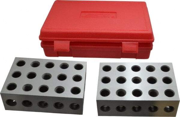 SPI - 0.0003 Squareness Per Inch, Hardened Steel, 2-4-6 Block with 23 Hole Setup Block - 5/8 - 11 Inch Tapped Hole Size, 55-60 Rc Hardness, Sold As Matched Pair - A1 Tooling