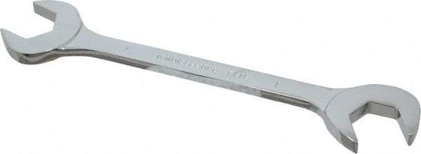 Proto - 1" Standard Open End Wrench - 9-1/2" OAL, Double End, Chrome Finish, 15° & 60° Head Angle - A1 Tooling