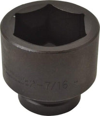 Proto - 1" Drive 2-7/16" Standard Impact Socket - 6 Points, 3-25/64" OAL - A1 Tooling