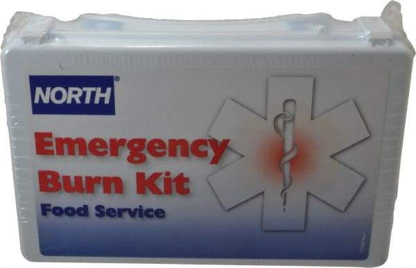 North - 8 Piece, 1 Person, Burn Aid First Aid Kit - 5-1/8" Wide x 2-3/4" Deep x 8" High, Plastic Case - A1 Tooling