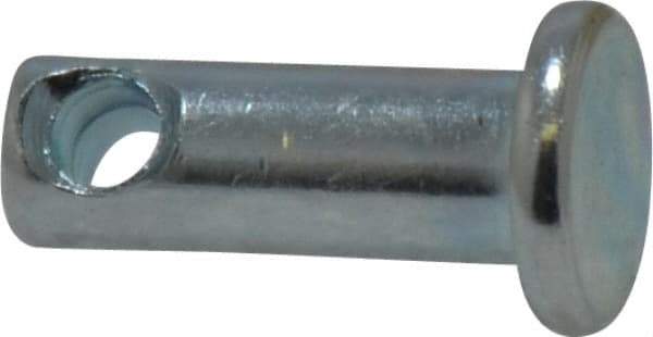 Made in USA - 3/16" Pin Diam, 1/2" OAL, Standard Clevis Pin - 3/32" Hole, 13/32" Usable Length, Zinc-Plated Steel - A1 Tooling