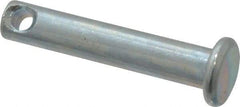 Made in USA - 3/16" Pin Diam, 1" OAL, Standard Clevis Pin - 3/32" Hole, 29/32" Usable Length, Zinc-Plated Steel - A1 Tooling